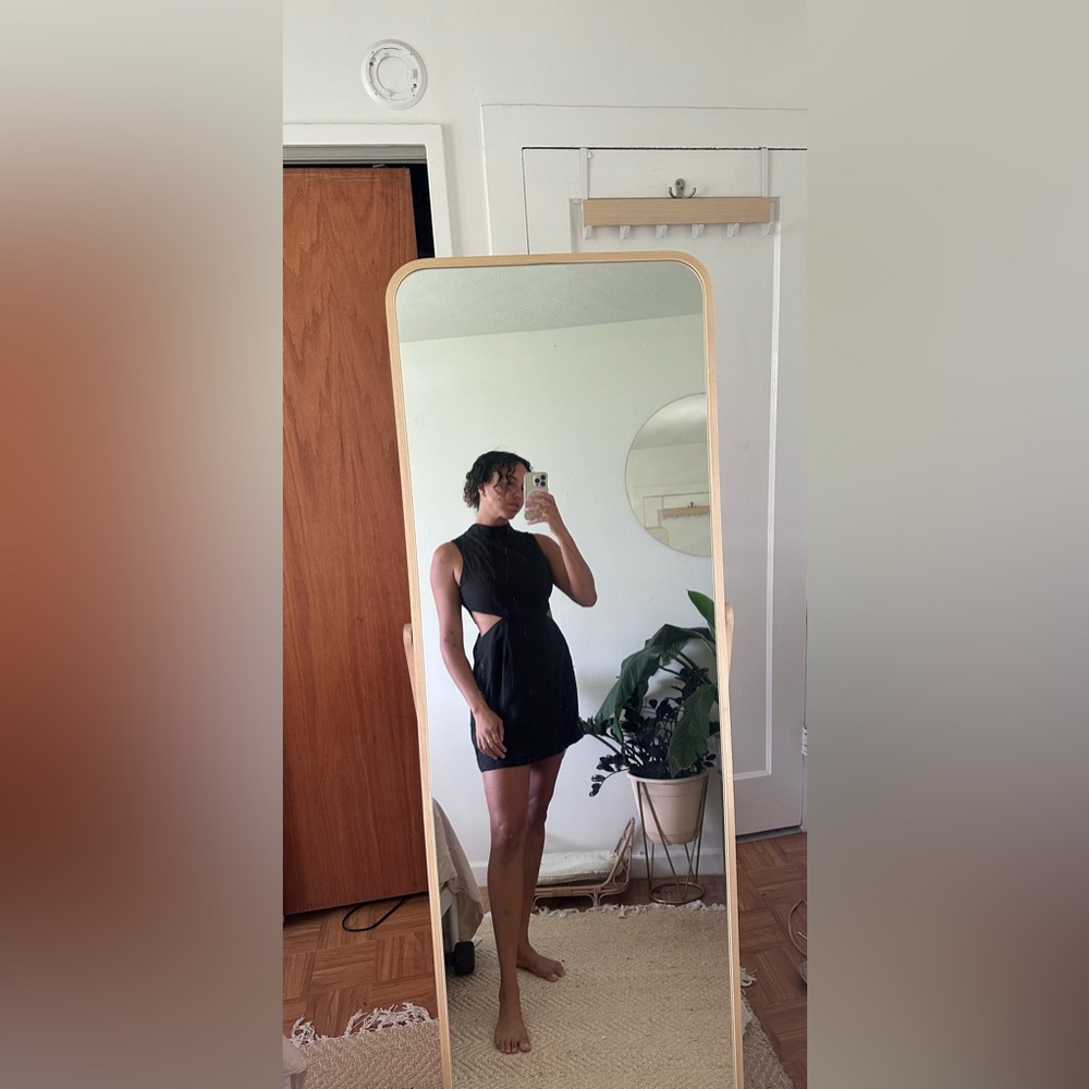 Black mini cutout dress